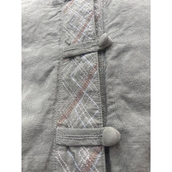 J Jill Silk Jacket XL Metallic Thread Button Front Pockets - Picture 3 of 10